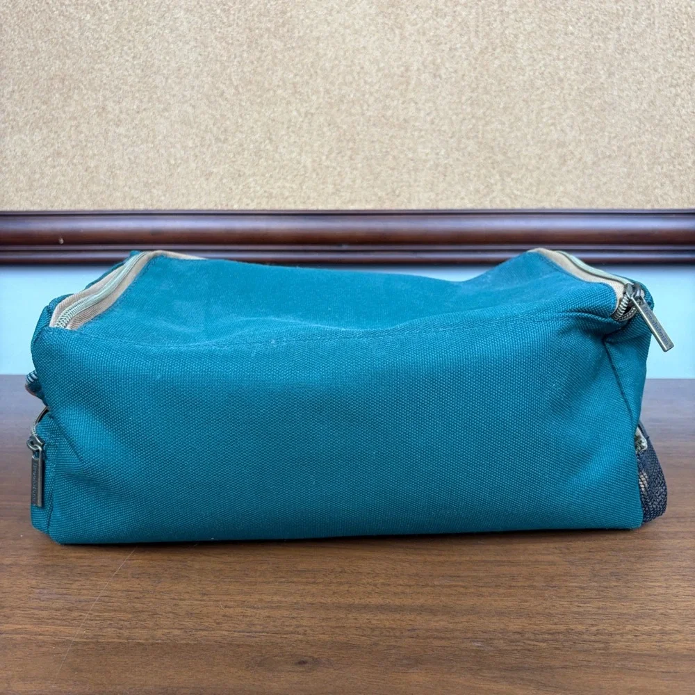 Brookstone‎ Golf Shoe Bag Unisex One Size Teal Canvas Travel Organizer Bag